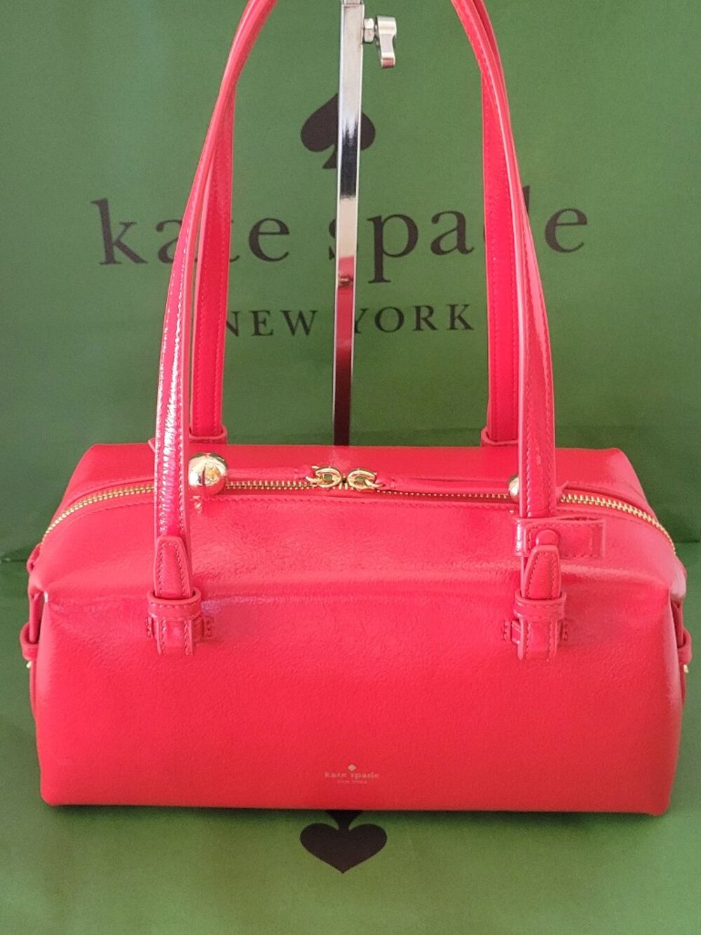 Kate Spade KP269 Billie Shiny Patent Leather Shoulder Bag Handbag KS Bright Red